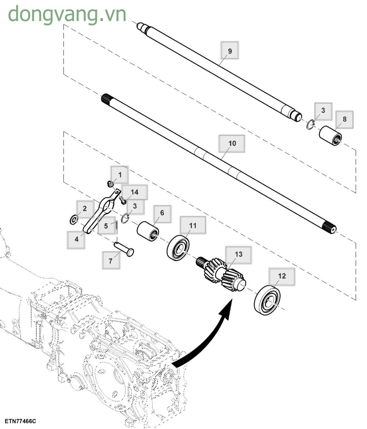 PTO Input Shaft, Dual Clutch, Dual PTO - ST512312